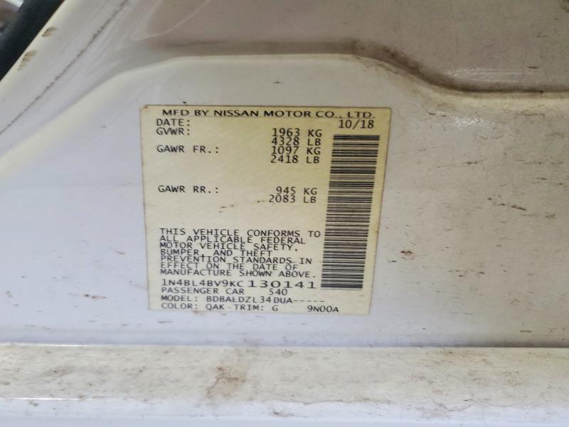 Aukcja sprzedaży 2019 Nissan Altima, vin: 1N4BL4BV9KC130141, numer aukcji: 60702006