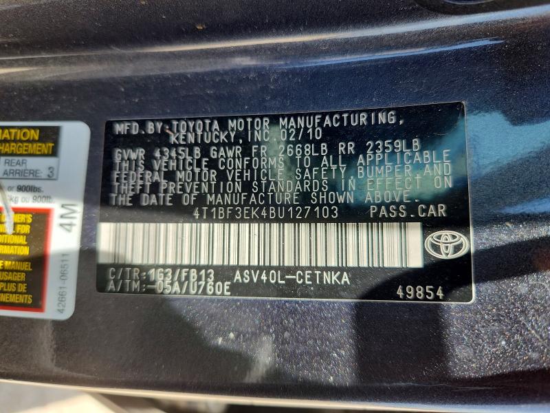 Aukcja sprzedaży 2011 Toyota Camry, vin: 4T1BF3EK4BU127103, numer aukcji: 63304826