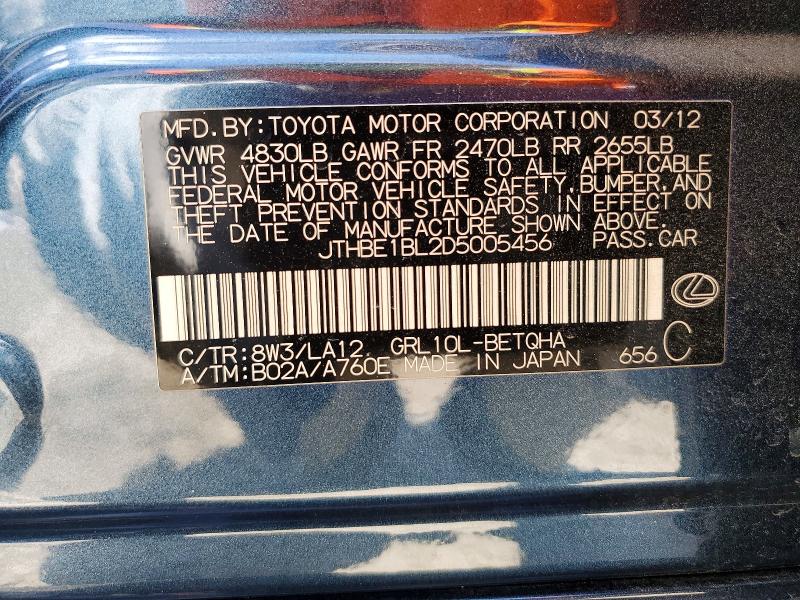 63508116 :رقم المزاد ، JTHBE1BL2D5005456 vin ، 2013 Lexus Gs مزاد بيع