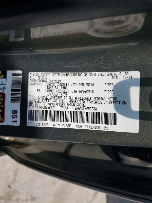 61111896 :رقم المزاد ، 3TMLB5JN6SM088373 vin ، 2025 Toyota Tacoma مزاد بيع