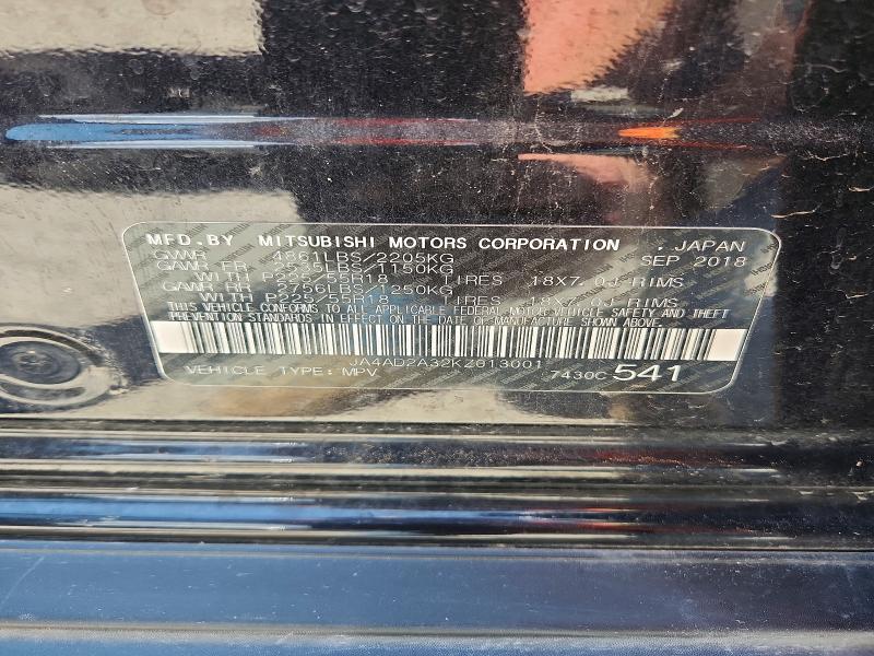 60178696 :رقم المزاد ، JA4AD2A32KZ013001 vin ، 2019 Mitsubishi Outlander مزاد بيع