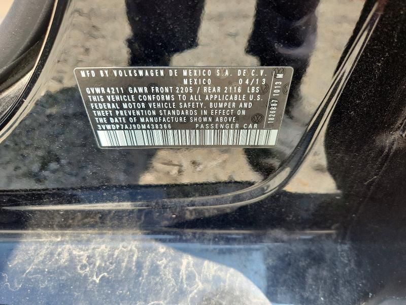 Продаж на аукціоні авто 2013 Volkswagen Jetta, vin: 3VWDP7AJ9DM438366, номер лоту: 59190656