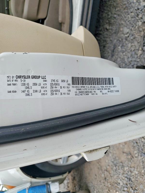 Aukcja sprzedaży 2010 Chrysler Town & Country, vin: 2A4RR2D18AR351803, numer aukcji: 62944276