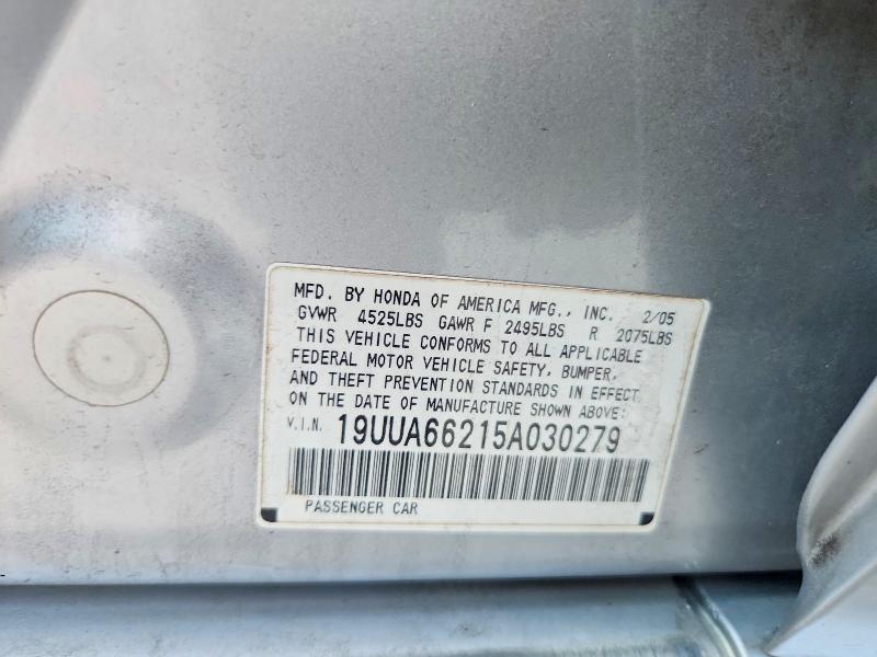 59124326 :رقم المزاد ، 19UUA66215A030279 vin ، 2005 Acura Tl مزاد بيع