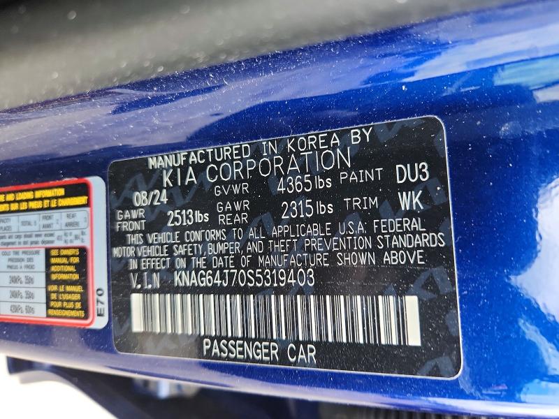 Aukcja sprzedaży 2025 Kia K5, vin: KNAG64J70S5319403, numer aukcji: 60863396