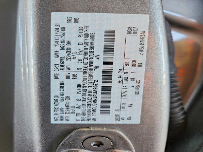 2024 Ford Escape მანქანა იყიდება აუქციონზე, vin: 1FMCU9MN2RUA90572, აუქციონის ნომერი: 62309276