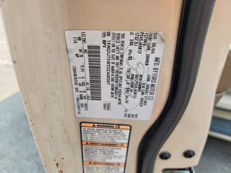2005 Ford Explorer მანქანა იყიდება აუქციონზე, vin: 1FMDU75W25ZA00267, აუქციონის ნომერი: 62496106