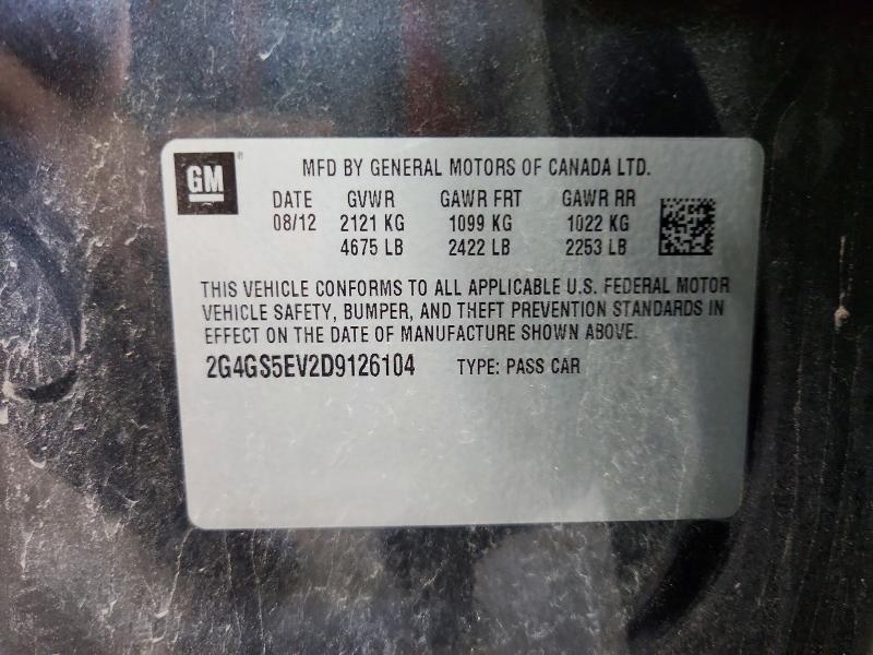 Aukcja sprzedaży 2013 Buick Regal, vin: 2G4GS5EV2D9126104, numer aukcji: 62286806