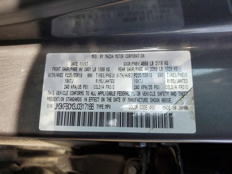 61996286 :رقم المزاد ، JM3KFBCM3J0317166 vin ، 2018 Mazda Cx-5 مزاد بيع