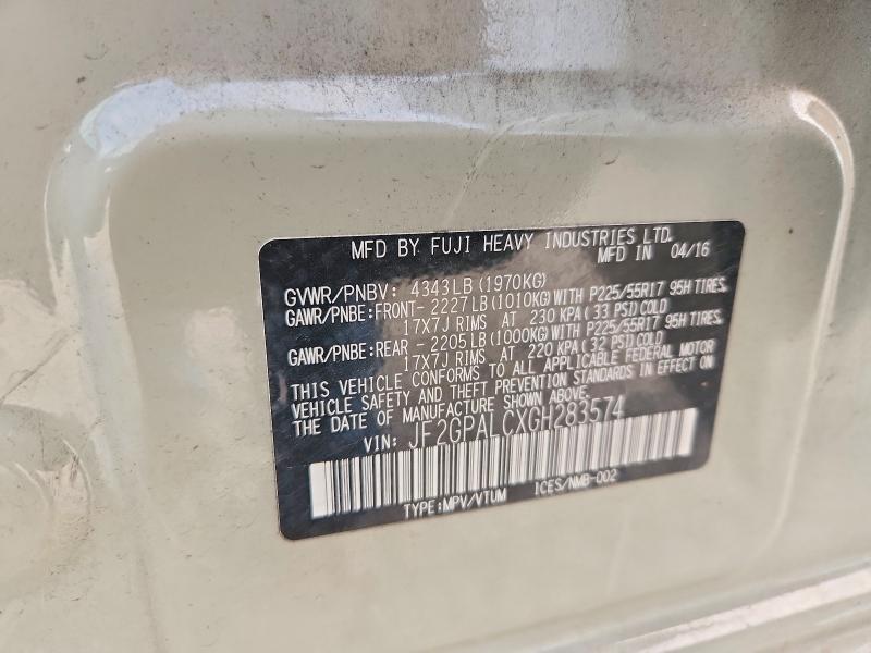 Продаж на аукціоні авто 2016 Subaru Crosstrek, vin: JF2GPALCXGH283574, номер лоту: 61201066