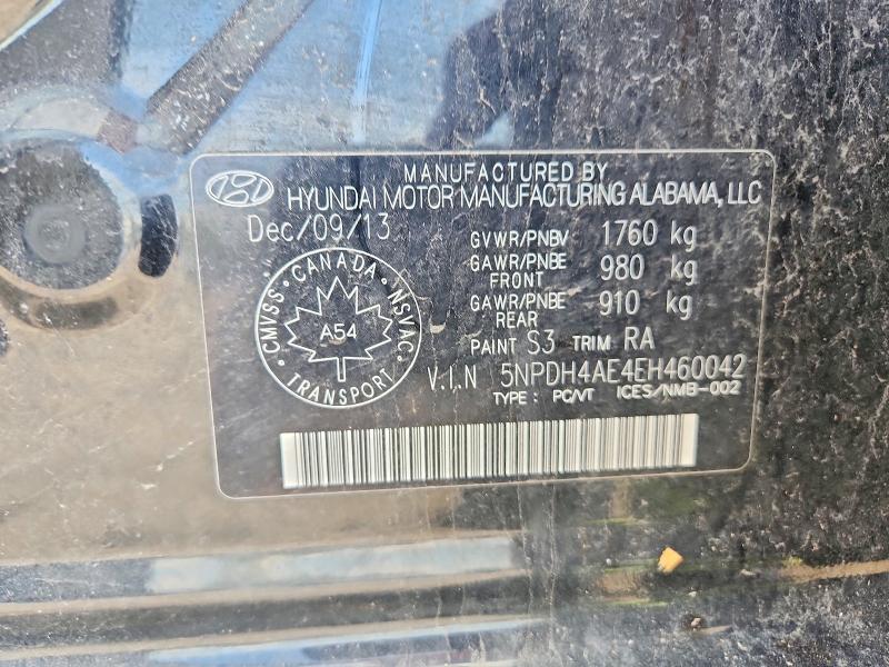 Продажа на аукционе авто 2014 Hyundai Elantra, vin: 5NPDH4AE4EH460042, номер лота: 59950496