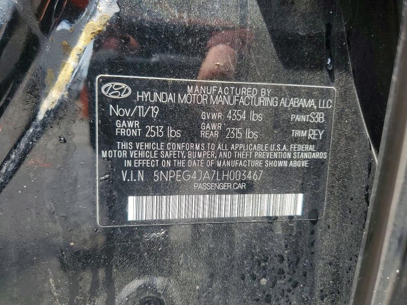 Продаж на аукціоні авто 2020 Hyundai Sonata, vin: 5NPEG4JA7LH003467, номер лоту: 60767226