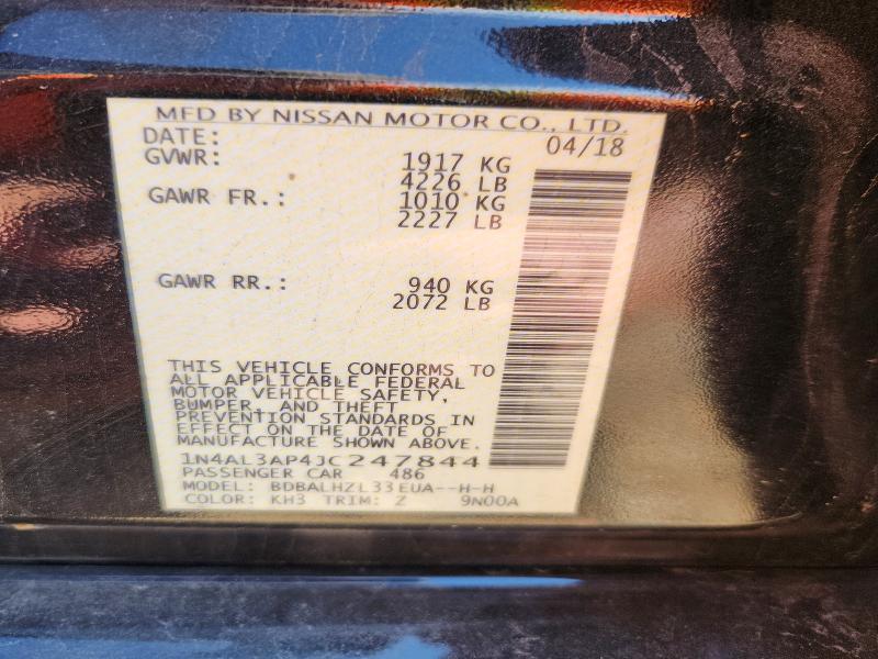 59704756 :رقم المزاد ، 1N4AL3AP4JC247844 vin ، 2018 Nissan Altima مزاد بيع