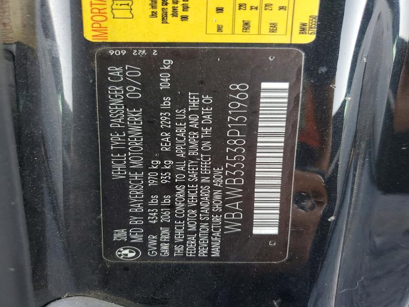 61166156 :رقم المزاد ، WBAWB33538P131968 vin ، 2008 Bmw 328 مزاد بيع