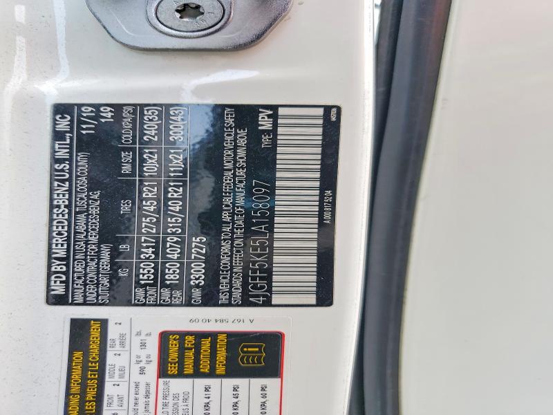 60207806 :رقم المزاد ، 4JGFF5KE5LA158097 vin ، 2020 Mercedes-benz Gls مزاد بيع