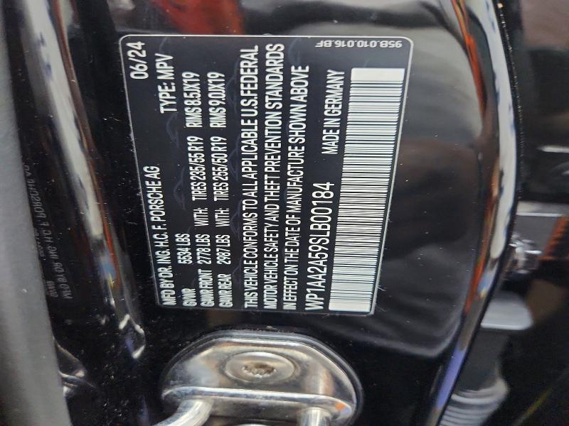 2025 Porsche Macan მანქანა იყიდება აუქციონზე, vin: WP1AA2A59SLB00184, აუქციონის ნომერი: 62271906
