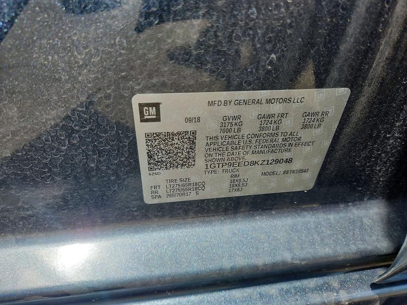 Aukcja sprzedaży 2019 Gmc Sierra, vin: 1GTP9EED8KZ129048, numer aukcji: 62662796