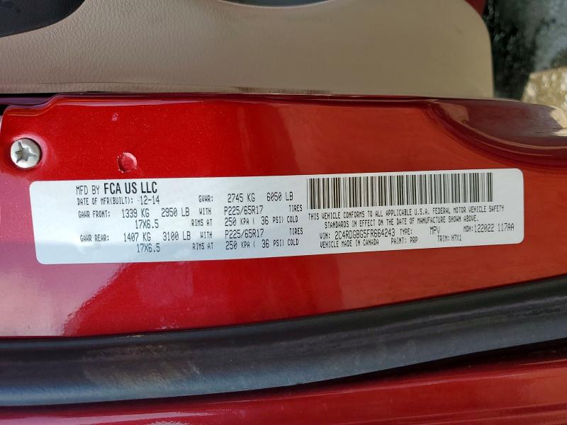 Продаж на аукціоні авто 2015 Dodge Grand Caravan, vin: 2C4RDGBG5FR664243, номер лоту: 59882776