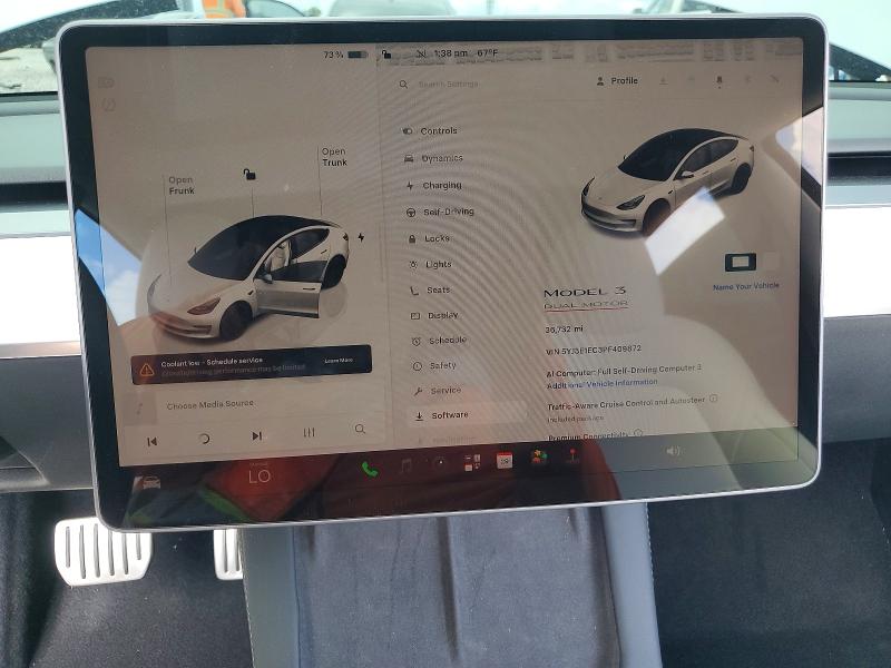 2023 Tesla Model 3 მანქანა იყიდება აუქციონზე, vin: 5YJ3E1EC3PF409872, აუქციონის ნომერი: 63187576