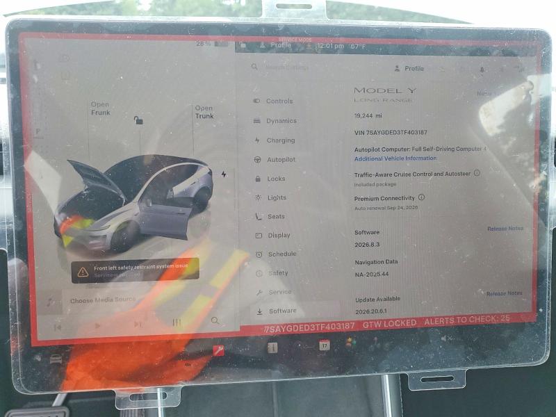 2026 Tesla Model Y მანქანა იყიდება აუქციონზე, vin: 7SAYGDED3TF403187, აუქციონის ნომერი: 61546576