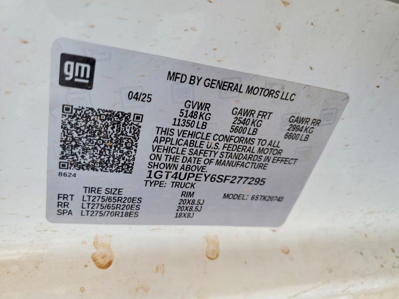 Продаж на аукціоні авто 2025 Gmc Sierra, vin: 1GT4UPEY6SF277295, номер лоту: 59291746