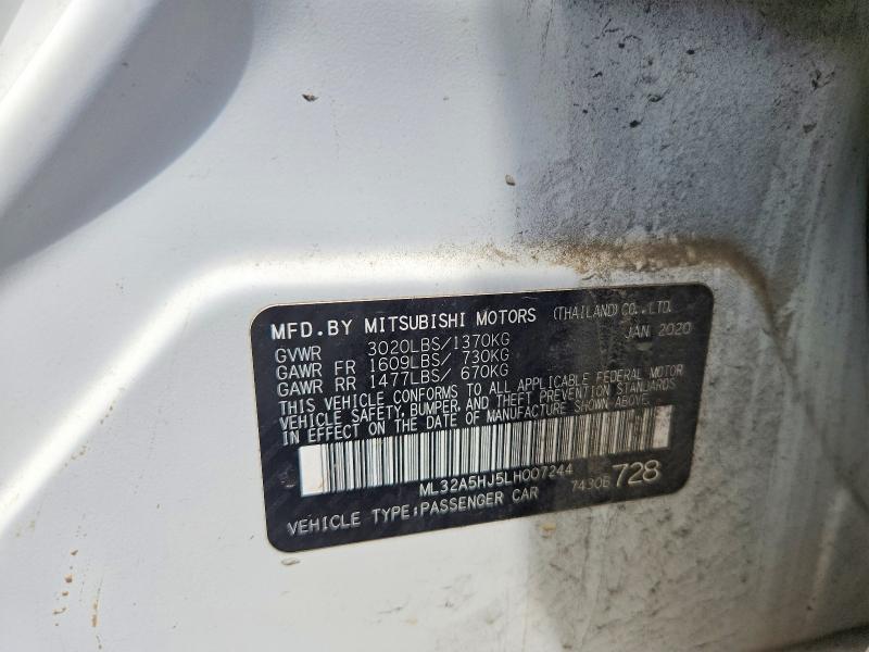 Продажа на аукционе авто 2020 Mitsubishi Mirage, vin: ML32A5HJ5LH007244, номер лота: 59588696