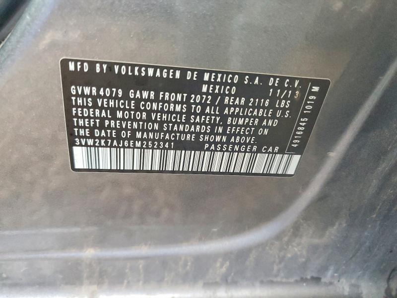 Aukcja sprzedaży 2014 Volkswagen Jetta, vin: 3VW2K7AJ6EM252341, numer aukcji: 62327696