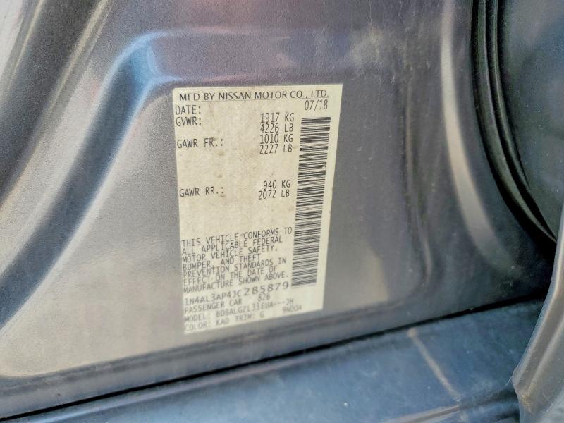 61324226 :رقم المزاد ، 1N4AL3AP4JC285879 vin ، 2018 Nissan Altima مزاد بيع