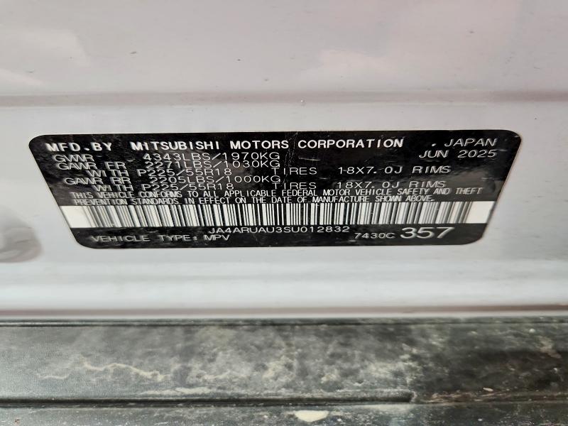 2025 Mitsubishi Outlander Sport მანქანა იყიდება აუქციონზე, vin: JA4ARUAU3SU012832, აუქციონის ნომერი: 61128146