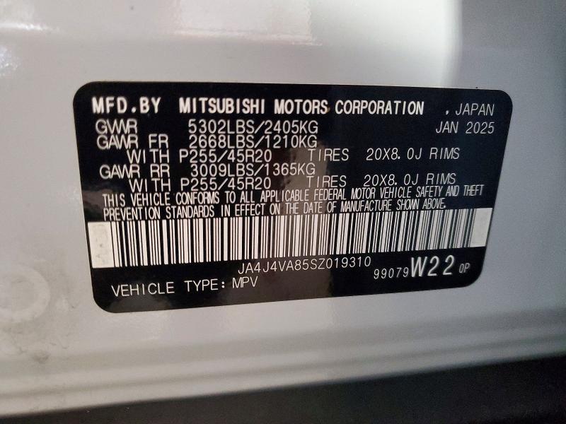 Aukcja sprzedaży 2025 Mitsubishi Outlander, vin: JA4J4VA85SZ019310, numer aukcji: 61858646
