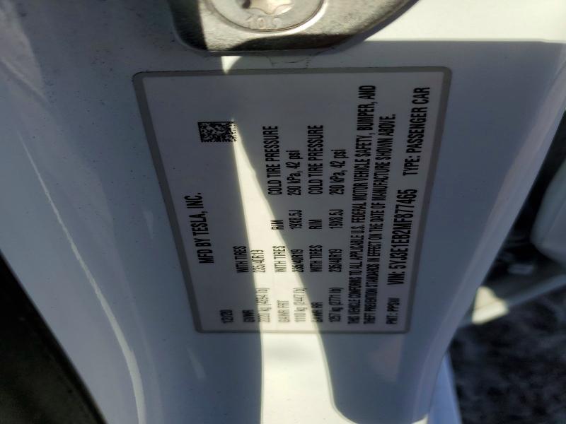 61782396 :رقم المزاد ، 5YJ3E1EB2MF877465 vin ، 2021 Tesla Model 3 مزاد بيع