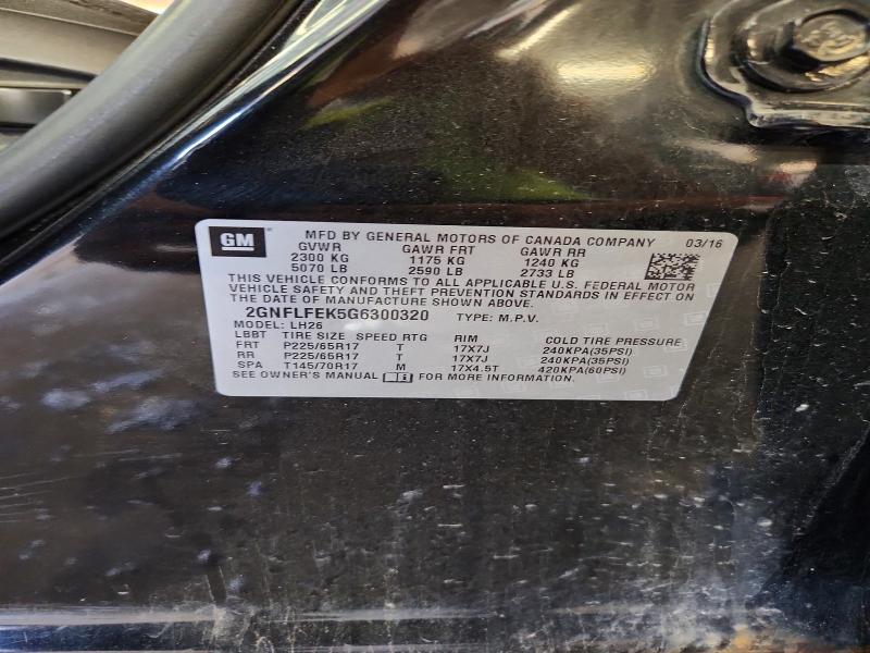 2016 Chevrolet Equinox მანქანა იყიდება აუქციონზე, vin: 2GNFLFEK5G6300320, აუქციონის ნომერი: 85791665