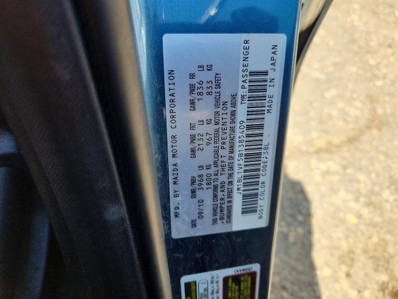 2011 Mazda 3 მანქანა იყიდება აუქციონზე, vin: JM1BL1VF5B1385409, აუქციონის ნომერი: 60811246