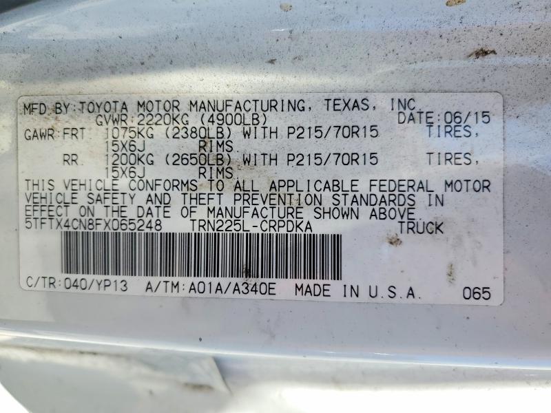Aukcja sprzedaży 2015 Toyota Tacoma, vin: 5TFTX4CN8FX065248, numer aukcji: 63330806