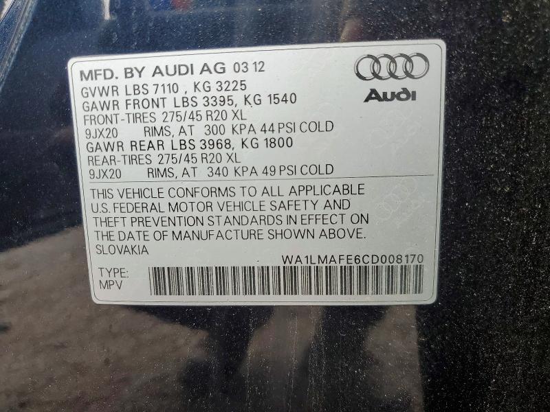 Aukcja sprzedaży 2012 Audi Q7, vin: WA1LMAFE6CD008170, numer aukcji: 59907436