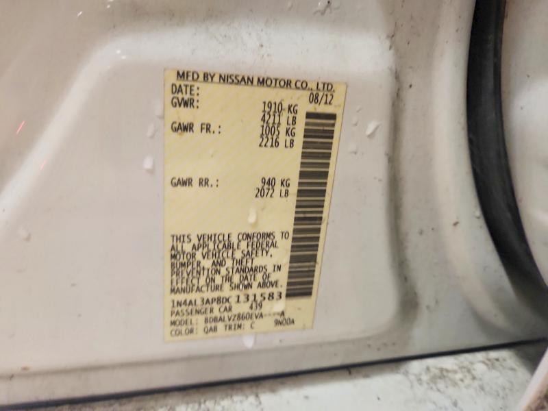 2013 Nissan Altima მანქანა იყიდება აუქციონზე, vin: 1N4AL3AP8DC131583, აუქციონის ნომერი: 63011456