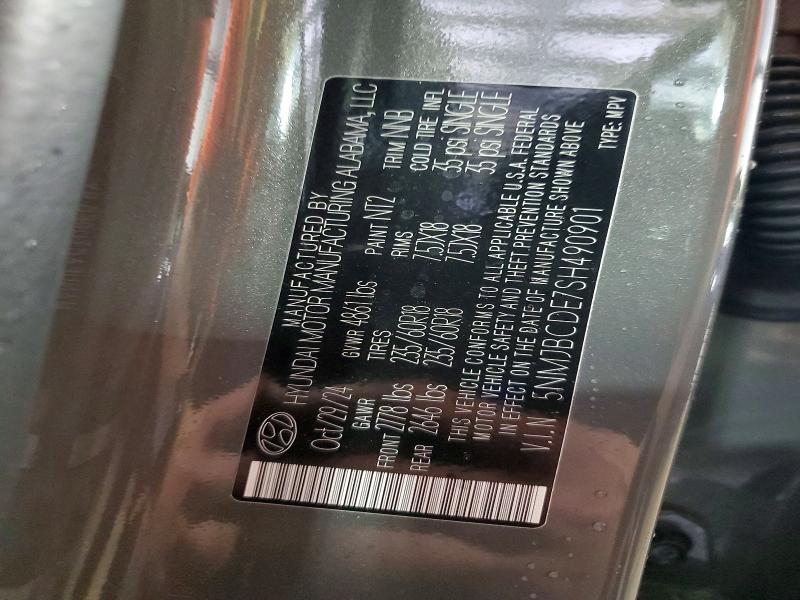 63023816 :رقم المزاد ، 5NMJBCDE7SH490901 vin ، 2025 Hyundai Tucson مزاد بيع