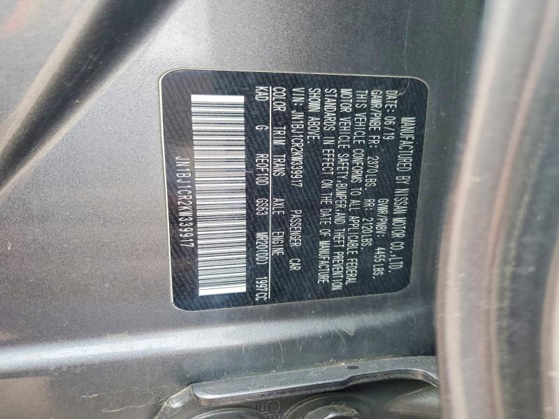 2019 Nissan Rogue Sport მანქანა იყიდება აუქციონზე, vin: JN1BJ1CR2KW339917, აუქციონის ნომერი: 59900956