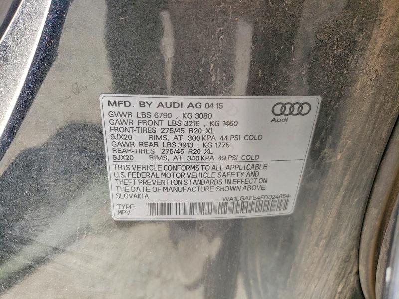 Продажа на аукционе авто 2015 Audi Q7, vin: WA1LGAFE4FD024654, номер лота: 62875516