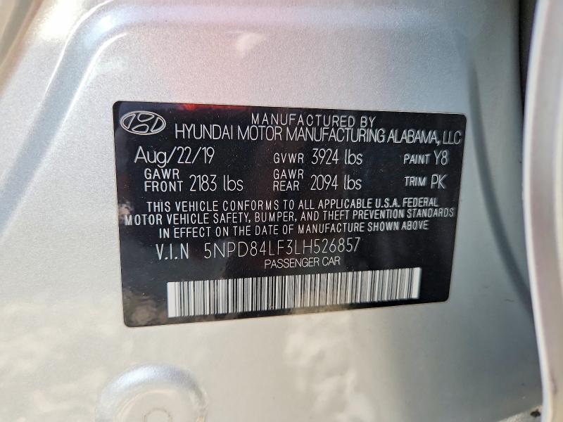 Aukcja sprzedaży 2020 Hyundai Elantra, vin: 5NPD84LF3LH526857, numer aukcji: 62740236
