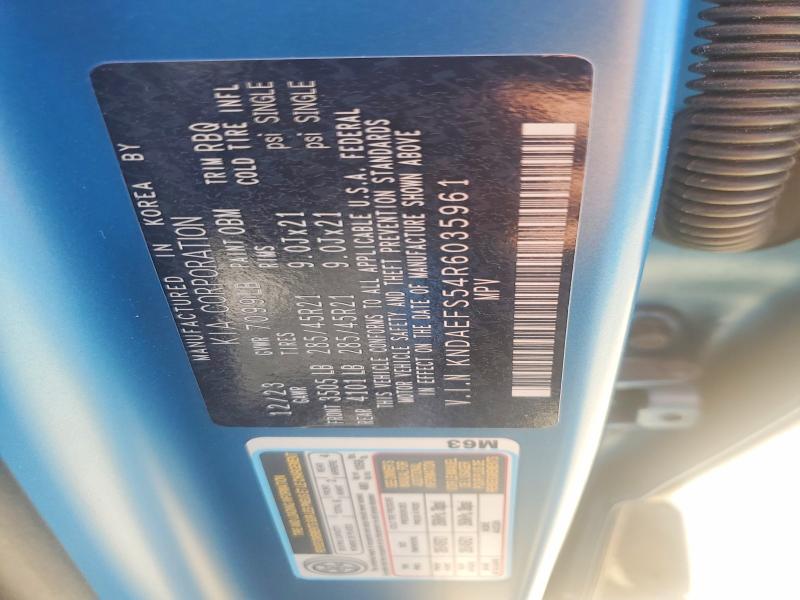 62838816 :رقم المزاد ، KNDAEFS54R6035961 vin ، 2024 Kia Ev9 مزاد بيع
