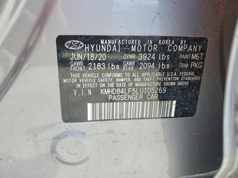 Aukcja sprzedaży 2020 Hyundai Elantra, vin: KMHD84LF5LU105269, numer aukcji: 60969956