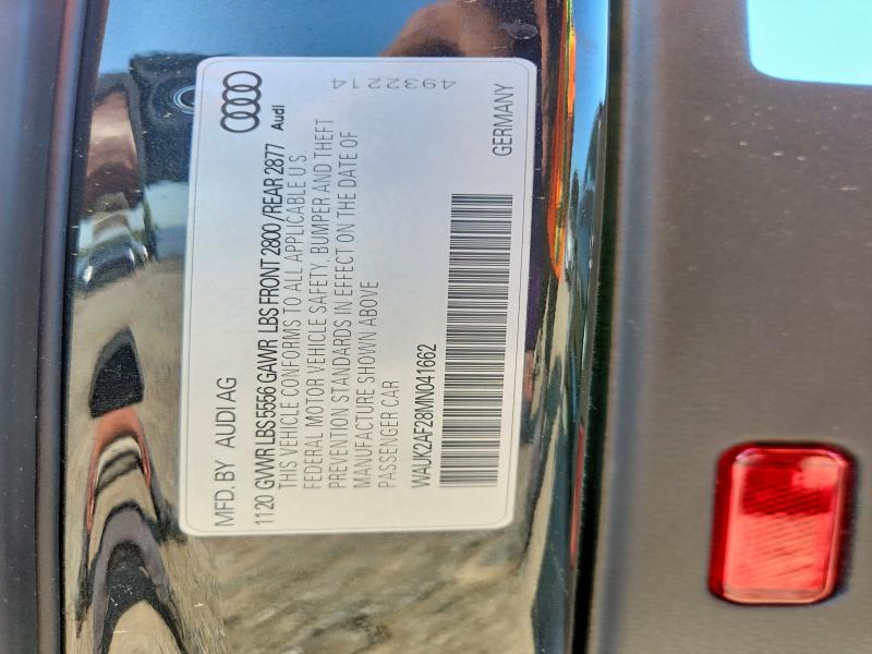 Aukcja sprzedaży 2021 Audi A6, vin: WAUK2AF28MN041662, numer aukcji: 62014776