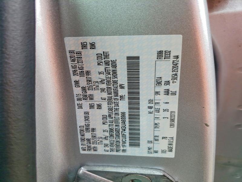 2016 Ford Escape მანქანა იყიდება აუქციონზე, vin: 1FMCU0F74GUA65566, აუქციონის ნომერი: 61330036