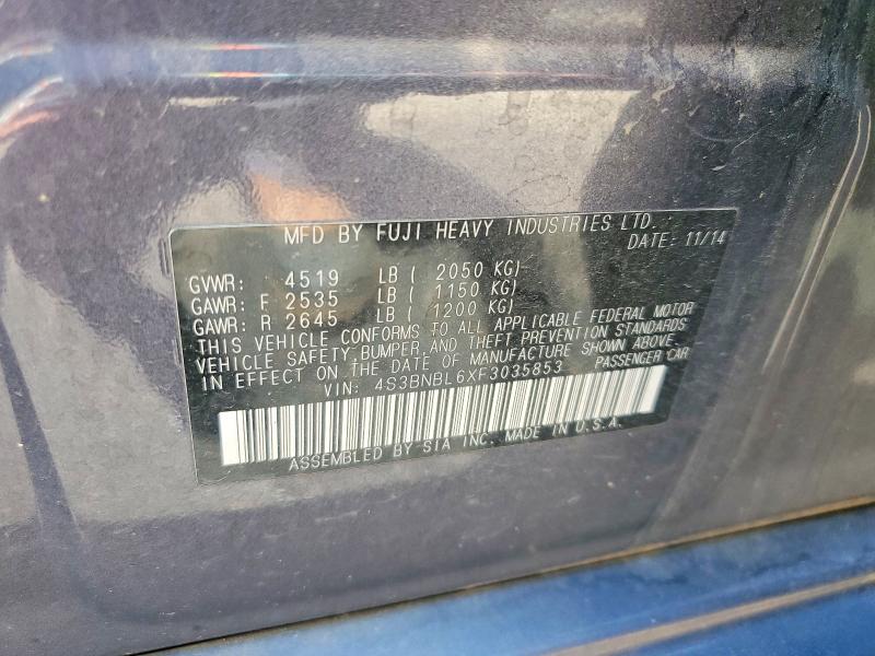 Продаж на аукціоні авто 2015 Subaru Legacy, vin: 4S3BNBL6XF3035853, номер лоту: 60452086