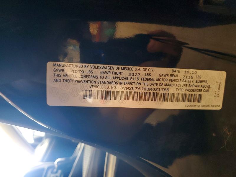 Продаж на аукціоні авто 2011 Volkswagen Jetta, vin: 3VW2K7AJ0BM021785, номер лоту: 62662466