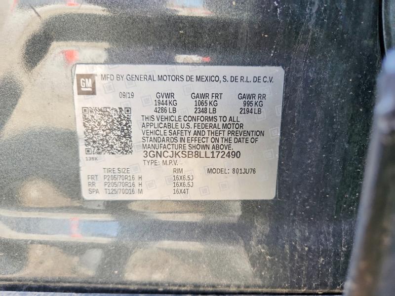 Продаж на аукціоні авто 2020 Chevrolet Trax, vin: 3GNCJKSB8LL172490, номер лоту: 63289556