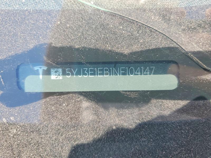 Aukcja sprzedaży 2022 Tesla Model 3, vin: 5YJ3E1EB1NF104147, numer aukcji: 59833796