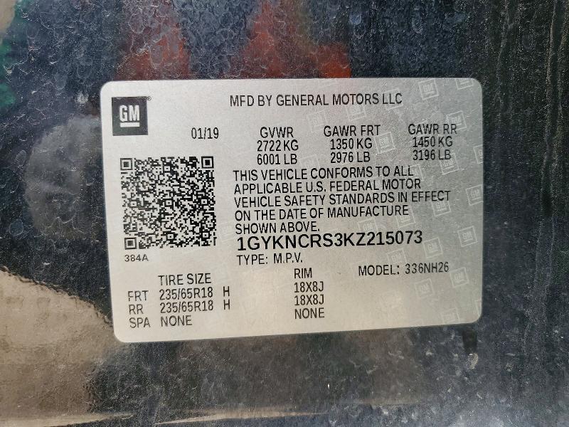 Aukcja sprzedaży 2019 Cadillac Xt5, vin: 1GYKNCRS3KZ215073, numer aukcji: 61335056