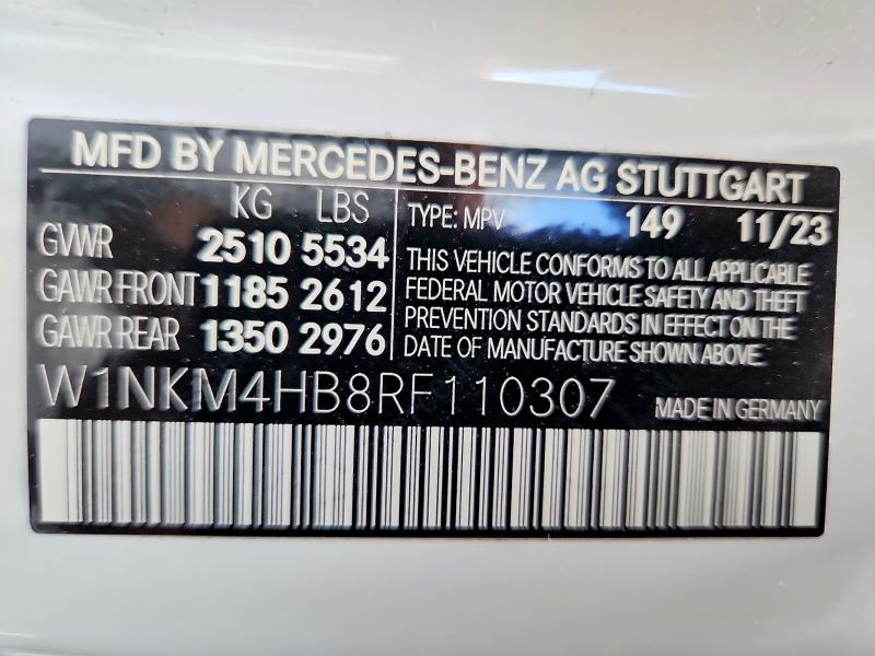 62271776 :رقم المزاد ، W1NKM4HB8RF110307 vin ، 2024 Mercedes-benz Glc مزاد بيع